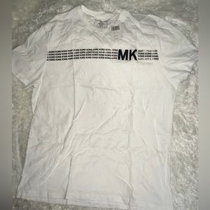 Michael Kors Aspen White Mens Short Sleeve Performance Shirt sz XL